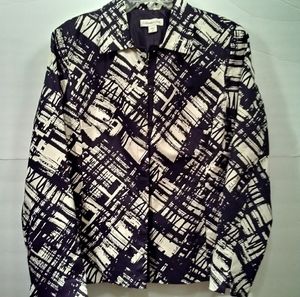 Coldwater Creek Wm's 10 Jacket Blk/Wt Cotton/Spndx